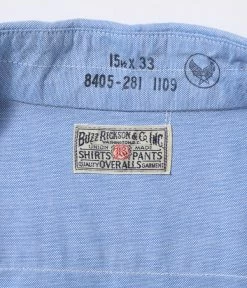 BUZZ RICKSON 4OZ COTTON OXFORD CLOTH SHIRT - BLUE 11 BUZZ RICKSON 4OZ COTTON OXFORD CLOTH SHIRT - BLUE -Pickings and Parry shop 14 000000000833 1024x1024@2x