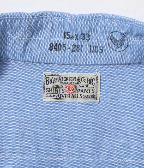 BUZZ RICKSON 4OZ COTTON OXFORD CLOTH SHIRT - BLUE 6 BUZZ RICKSON 4OZ COTTON OXFORD CLOTH SHIRT - BLUE - Image 4
