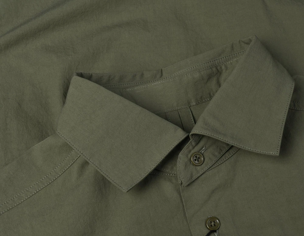 NIGEL CABOURN MAINLINE CC22 DETACHABLE COLLAR SHIRT - GREEN 6 NIGEL CABOURN MAINLINE CC22 DETACHABLE COLLAR SHIRT - GREEN - Image 4