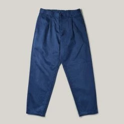 BLUE BLUE JAPAN COTTON TWILL ONE TUCK HAND DYED PANTS - INDIGO