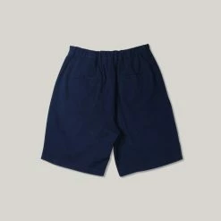 BLUE BLUE JAPAN YARN DYED "SASHIKO" ONE TUCK SHORTS - INDIGO -Pickings and Parry shop BBJ OCT22 1 2 1024x1024@2x