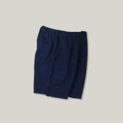 BLUE BLUE JAPAN YARN DYED "SASHIKO" ONE TUCK SHORTS - INDIGO -Pickings and Parry shop BBJ OCT22 1 3 1024x1024@2x
