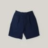 BLUE BLUE JAPAN YARN DYED "SASHIKO" ONE TUCK SHORTS - INDIGO