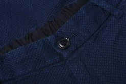 BLUE BLUE JAPAN YARN DYED "SASHIKO" ONE TUCK SHORTS - INDIGO -Pickings and Parry shop BBJ OCT22 DETAILS 94 1024x1024@2x