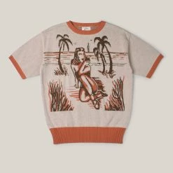 STAR OF HOLLYWOOD JACQUARD "BEACH GIRL" KNIT - ORANGE