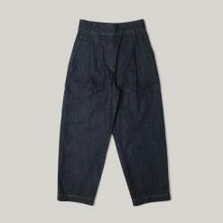 GIRLS OF DUST SELV. DENIM BRITISH WORKER PANT - BLUE