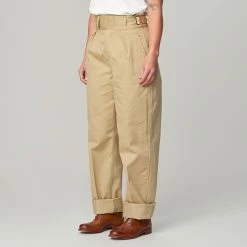 Alternative view of LENO GURKHA TROUSERS - BEIGE