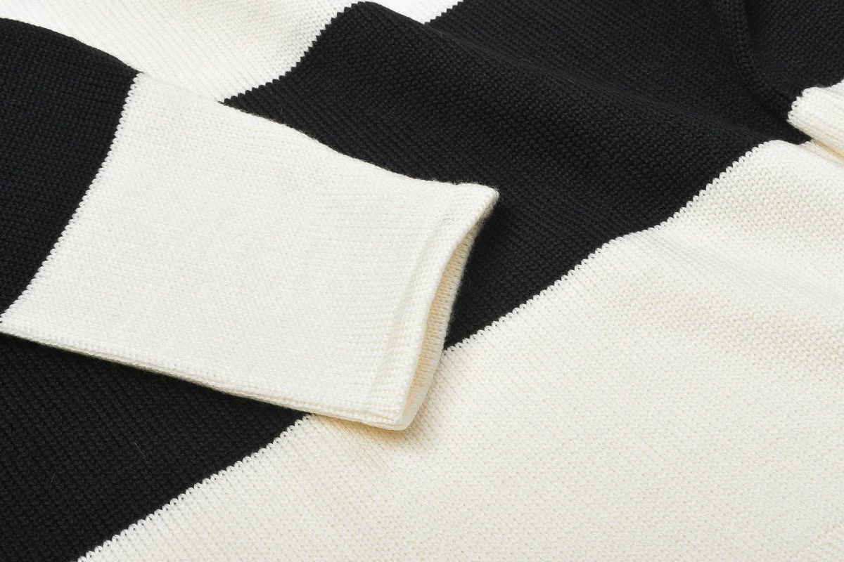 HEIMAT HARBOUR RUGBY SWEATER - SCHWARZ/ SEASHELL 6 HEIMAT HARBOUR RUGBY SWEATER - SCHWARZ/ SEASHELL - Image 4