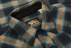 INDIGOFERA DAWSON FLANNEL SHIRT - BLACK/ PETROL/ RUST -Pickings and Parry shop Indigofera Jan23 18 1024x1024@2x