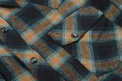 INDIGOFERA DAWSON FLANNEL SHIRT - BLACK/ PETROL/ RUST -Pickings and Parry shop Indigofera Jan23 20 1024x1024@2x