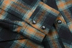 INDIGOFERA DAWSON FLANNEL SHIRT - BLACK/ PETROL/ RUST -Pickings and Parry shop Indigofera Jan23 21 1024x1024@2x