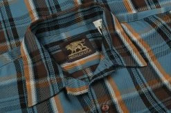 INDIGOFERA WEBSTER SHIRT - BLUE/ GOLD/ BROWN/ BLACK -Pickings and Parry shop Indigofera Jan23 32 1024x1024@2x
