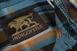 INDIGOFERA WEBSTER SHIRT - BLUE/ GOLD/ BROWN/ BLACK -Pickings and Parry shop Indigofera Jan23 34 1024x1024@2x