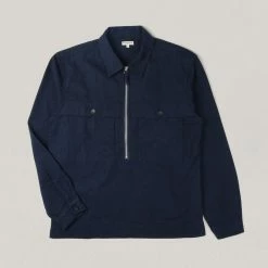 KNICKERBOCKER PATCH ZIP PULL-OVER - NAVY
