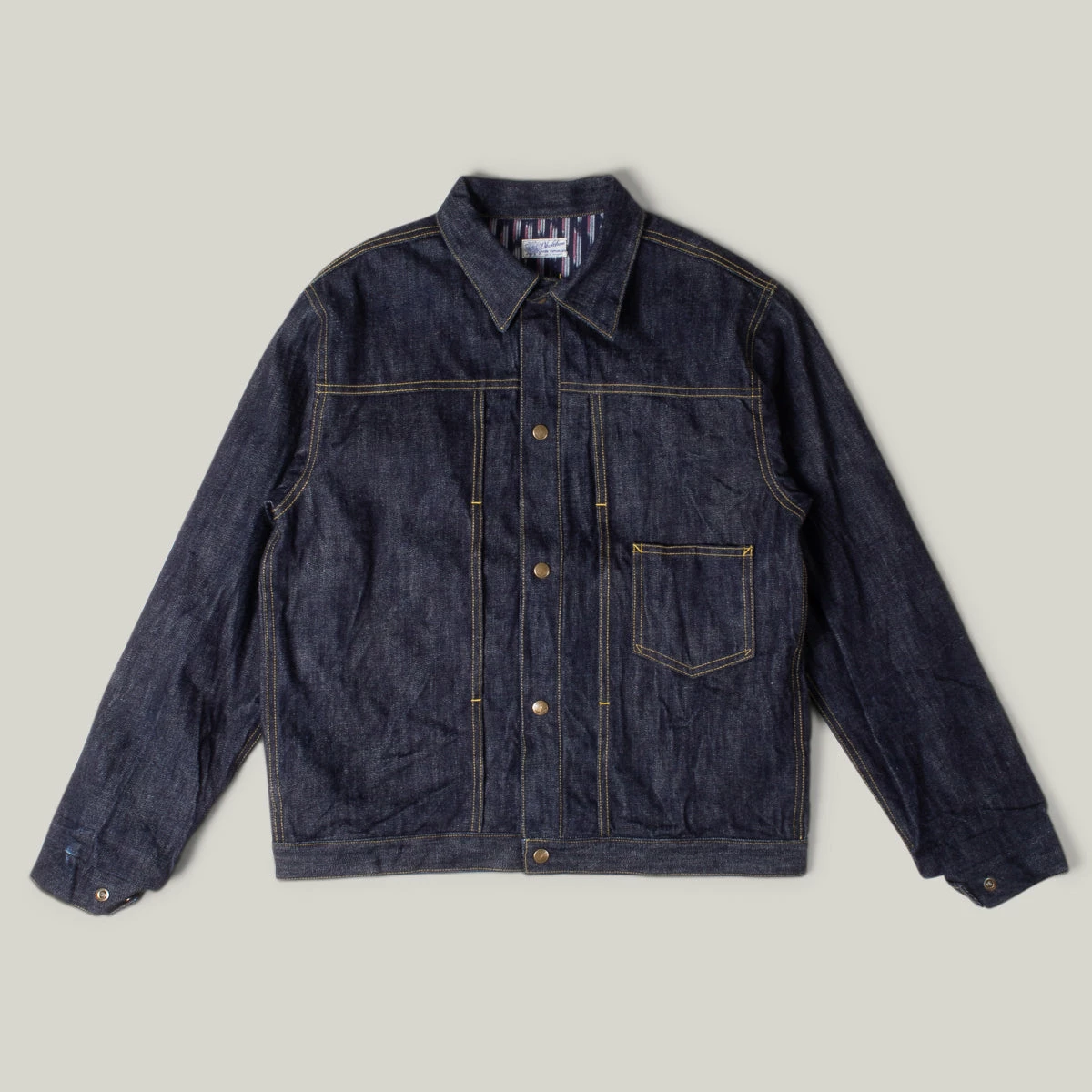SUGAR CANE OKOLEHAO 13.5OZ DENIM PANIOLO JACKET - NAVY 3 SUGAR CANE OKOLEHAO 13.5OZ DENIM PANIOLO JACKET - NAVY