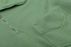 LADY WHITE CO. 1/4 ZIP POCKET - FADED GREEN -Pickings and Parry shop LWC LVC details Sept 2022 23 1024x1024@2x