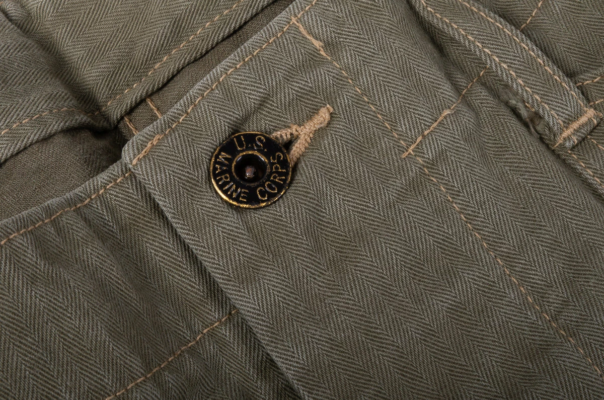 BUZZ RICKSON HBT U.S.M.C. PANT - OLIVE 7 BUZZ RICKSON HBT U.S.M.C. PANT - OLIVE - Image 5