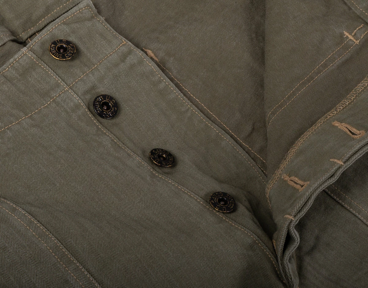 BUZZ RICKSON HBT U.S.M.C. PANT - OLIVE 6 BUZZ RICKSON HBT U.S.M.C. PANT - OLIVE - Image 4