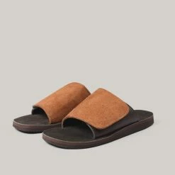 MONITALY LEATHER SLIDE SANDAL - BLACK