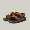 MONITALY LEATHER 3 STRAP SANDAL - TOBACCO X CHOCOLATE -Pickings and Parry shop Monitaly Chamula Shoes Dec22 7 1024x1024@2x