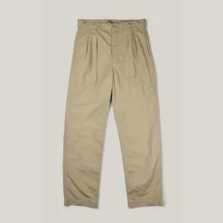 NIGEL CABOURN P-54 PLEATED CHINO CO RIPSTOP - BEIGE