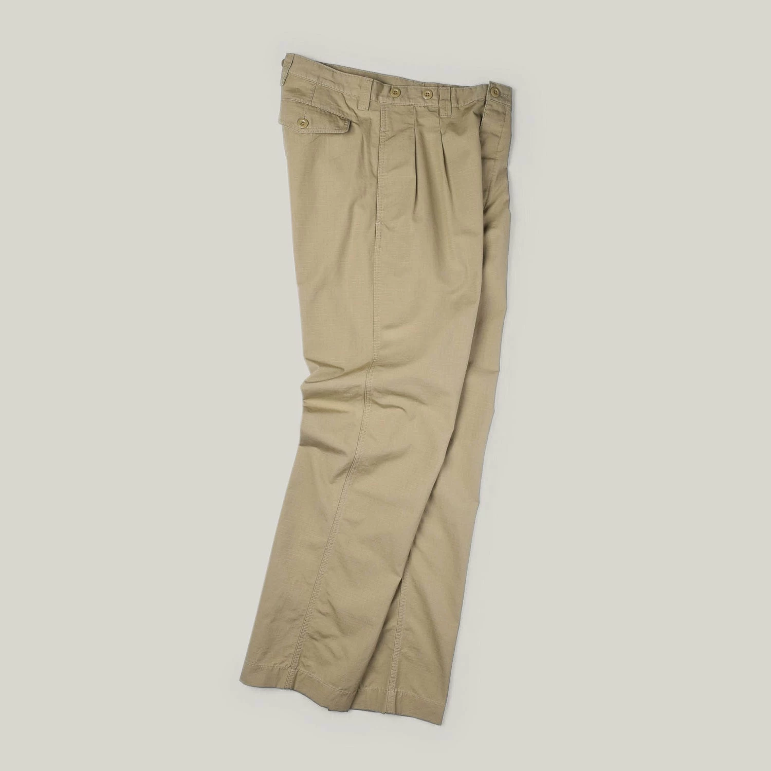 NIGEL CABOURN P-54 PLEATED CHINO CO RIPSTOP - BEIGE 5 NIGEL CABOURN P-54 PLEATED CHINO CO RIPSTOP - BEIGE - Image 3