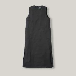 SNOW PEAK HYBRID WOOL DRESS - BLACK