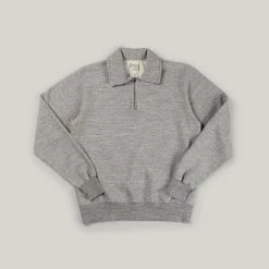 BUZZ RICKSON HALF ZIP SWEAT SHIRT US AIR FORCE ACADEMY - HEATHER GREY