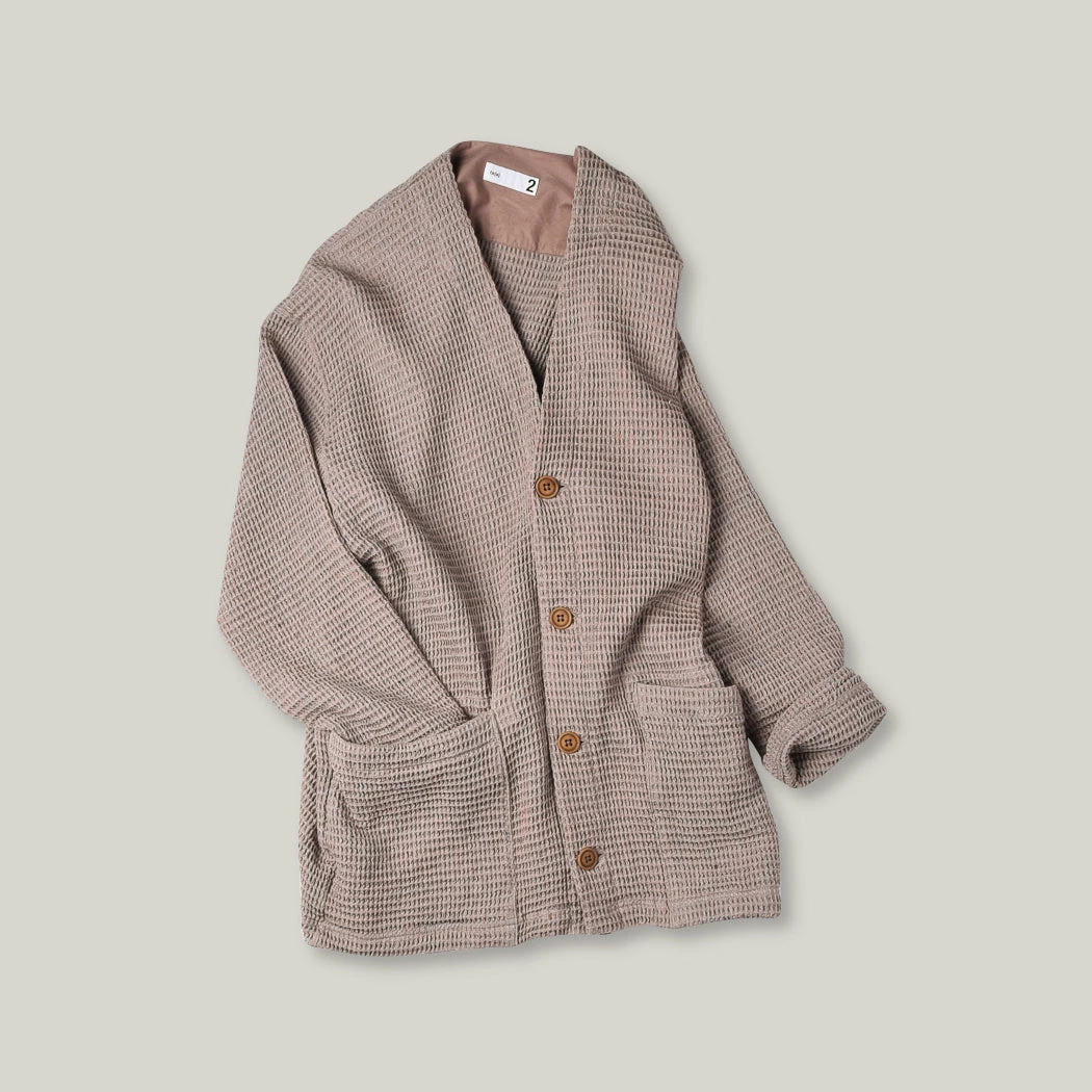 TS(S) WAFFLE EASY CARDIGAN - MAPLE MELANGE 5 TS(S) WAFFLE EASY CARDIGAN - MAPLE MELANGE - Image 3