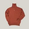 NIGEL CABOURN SEAMLESS ROLL NECK - BURNT ORANGE
