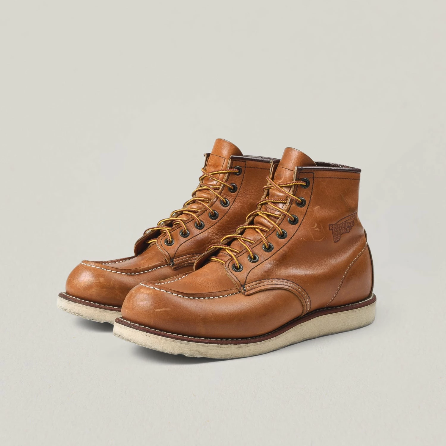 USED RED WING 10875 MOC TOE BOOTS - TAN 3 USED RED WING 10875 MOC TOE BOOTS - TAN
