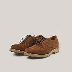 USED JOSPEH CHEANEY & SONS ELEANOR CAPPED DERBY - FOX SUEDE