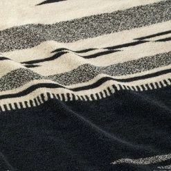 BASSHU COTTON PILE BLANKET LARGE - NATIVE MOTIF BLACK -Pickings and Parry shop nativeblacktowelLclose 1024x1024@2x
